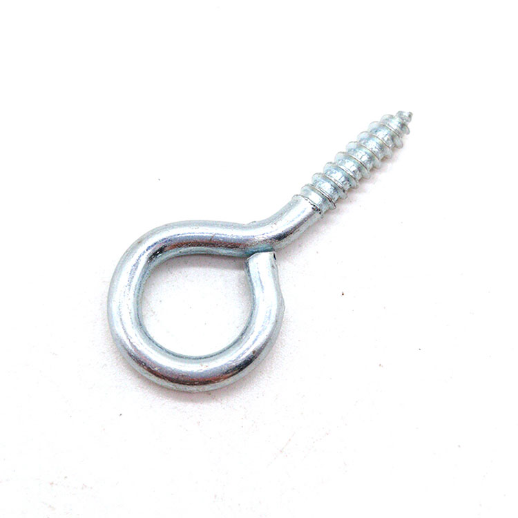 Carbon Steel Blue White Zinc Coated Self Tapping Eye Hook Screw na may Wood Thread