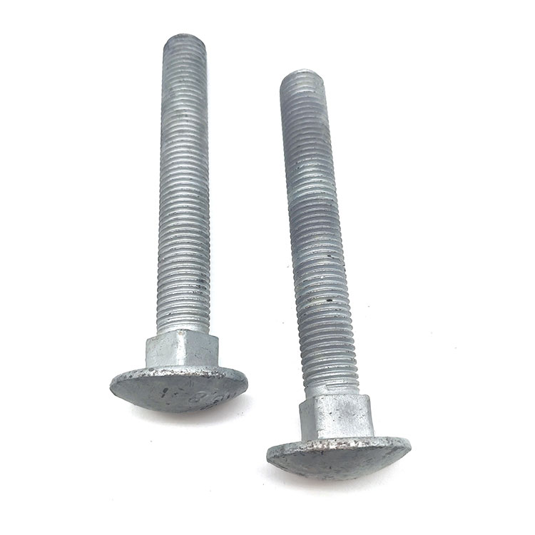 Carbon Steel Grade 4.8 5.8 6.8 M16 M20 HDG Carriage Bolt na may Fine Pitch Thread para sa Power