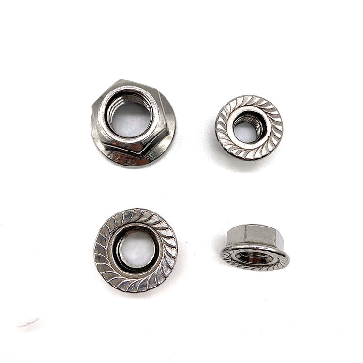 DIN6923 SS304 A2-70 Stainless Steel Hex Flange Nuts na May Serrated