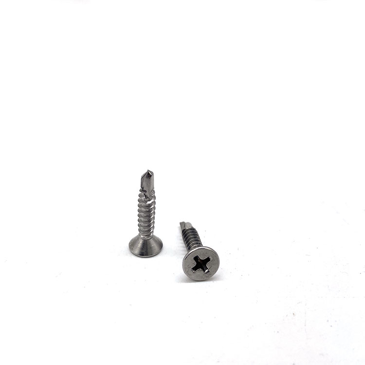 DIN7504P hindi kinakalawang na asero 304 316 A2 A4 Cross Recessed Countersunk Head Self Drilling Screw