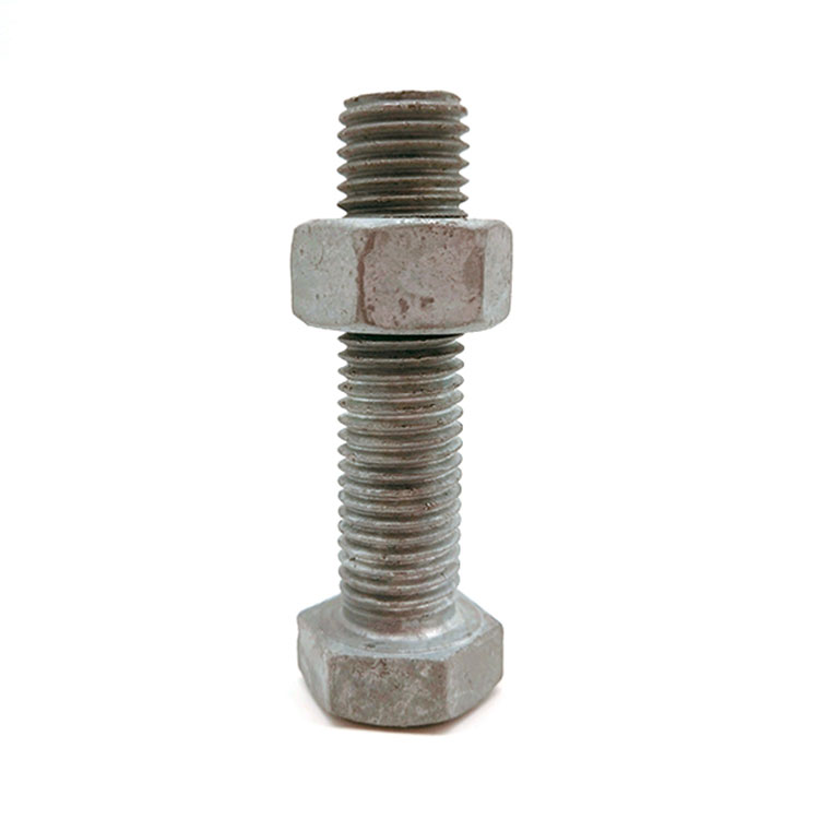 Grade 5.8 M10 M12 M14 Carbon Steel HDG Hex Bolt At Nut para sa Power