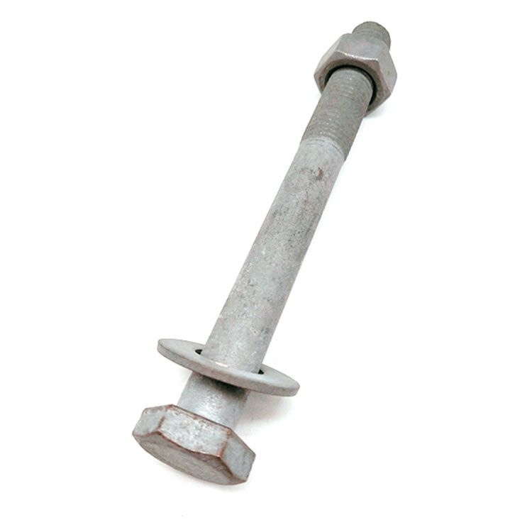 M16 M20 Carbon Steel Hot Dip Galvanized Hex Power Bolt At Nut na may Plain Washer