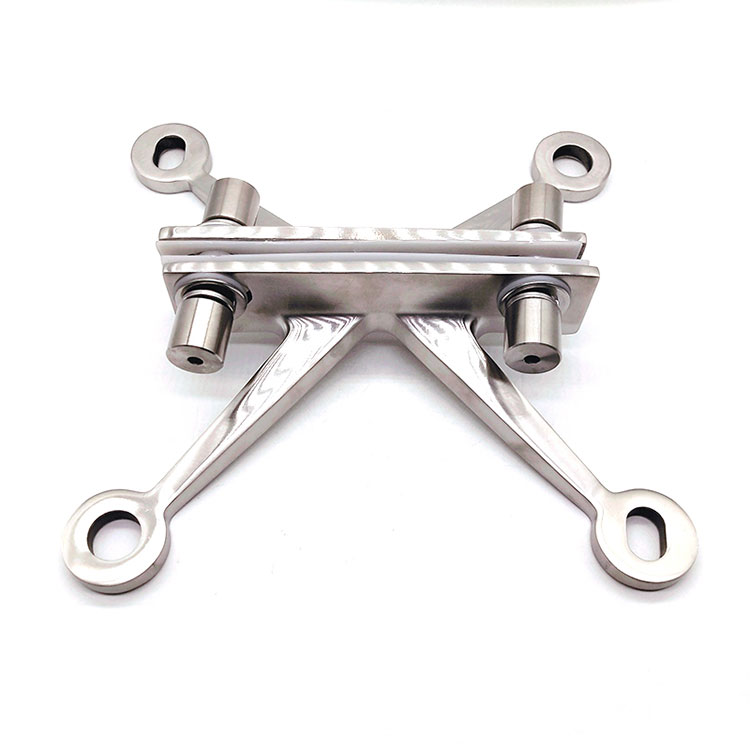 Mirror Stainless Steel SS304 SS316 Four Arms Curtain Wall Glass Spider Fitting