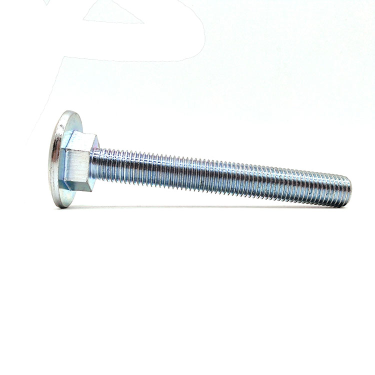 Hindi karaniwang Carbon Steel Blue White Zinc Plated Flat Head Hex Neck Carriage Bolt