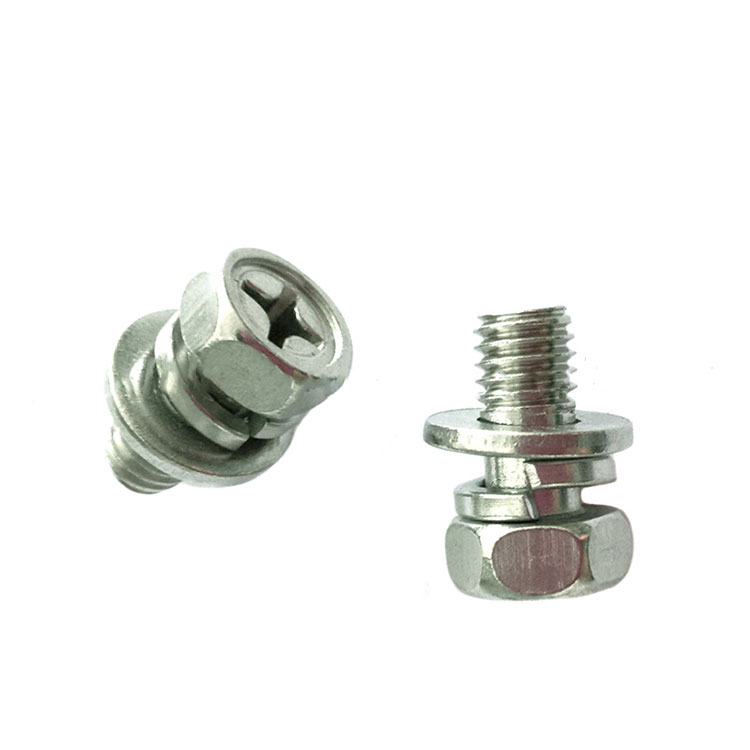 Hindi kinakalawang na asero 304 316 Phillip Drive Hex Head Combination Machine Screw