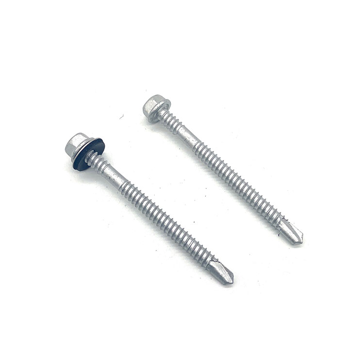 Stainless Steel 304+410 Hexagon Flange Drilling Bi-Metal Screw na may EPDM Washer