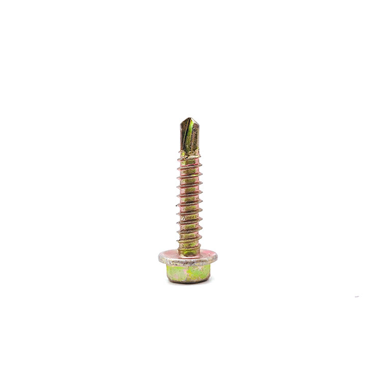 Yellow Zinc Plating Carbon Steel Hex Flange Head Drilling Screw na may Tapping Screw Thread