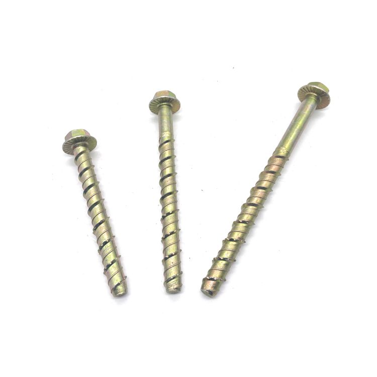 Zinc Plated Carbon Steel Concrete Screw Bolt na may Flange Head